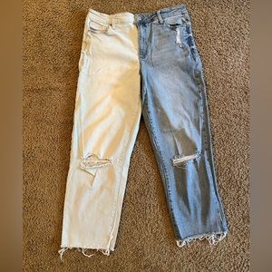 RSQ (Tillys) Two-Toned Straight Ankle Denim